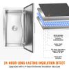 VEVOR Drop in Ice Chest, 24"L x 20"W x 15"H Stainless Steel Ice Cooler, Commercial Ice Bin with Hinged Cover, 40 qt Outdoor Kitchen Ice Bar