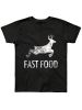 Interesting Joke Hunting Shirt - Men's Front Printed Short Sleeved T-shirt Top - Fast Food Deer - Gift For Hunters